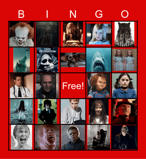 Horror Movies Bingo Card