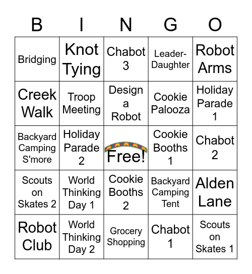 Girl Scout Daisy to Brownie Bingo Card