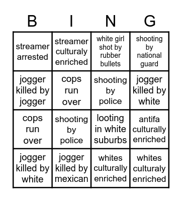 Chimpout Bingo Card