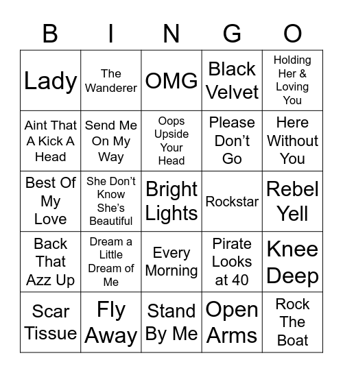 Music Bingo 27 Bingo Card