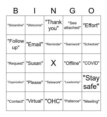 OH"C" in Email Bingo Card