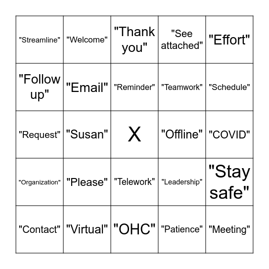 OH"C" in Email -- Virtual BINGO Card