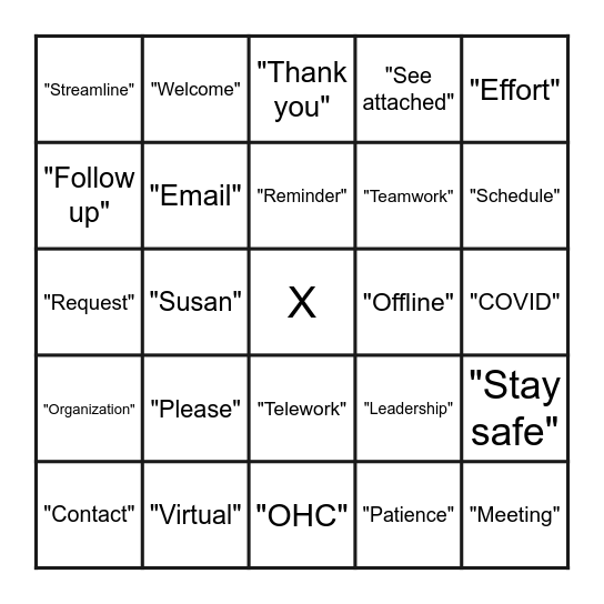 OH"C" it in Email - Virtual BINGO Card