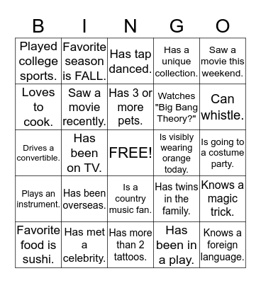 Bingo Card