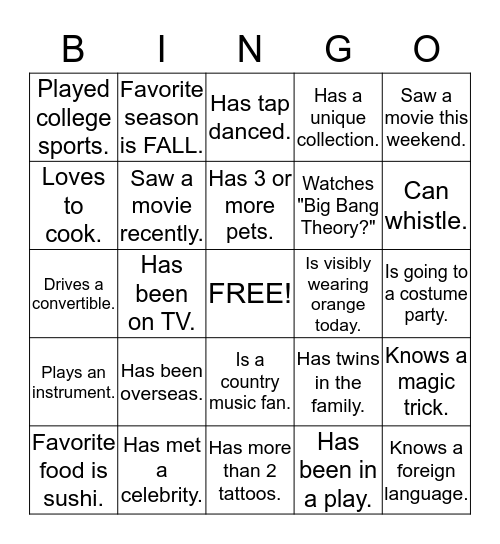 Bingo Card