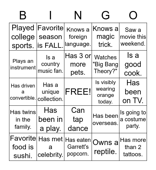 Bingo Card