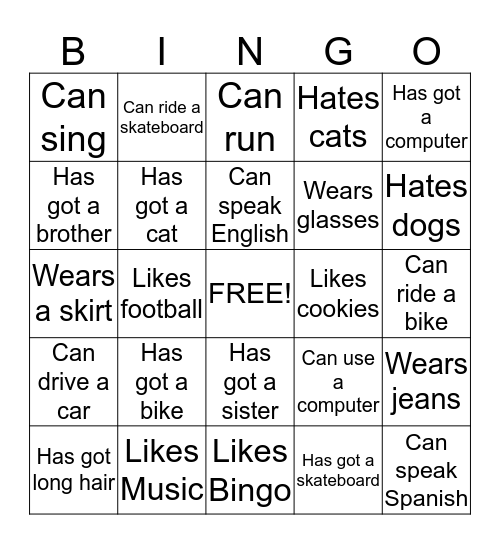 Human Bingo Card