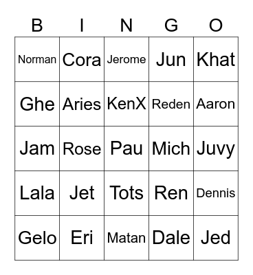 FETP People Bingo Card