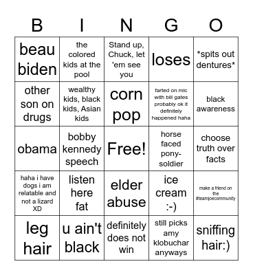 bingo with joe :-) Bingo Card