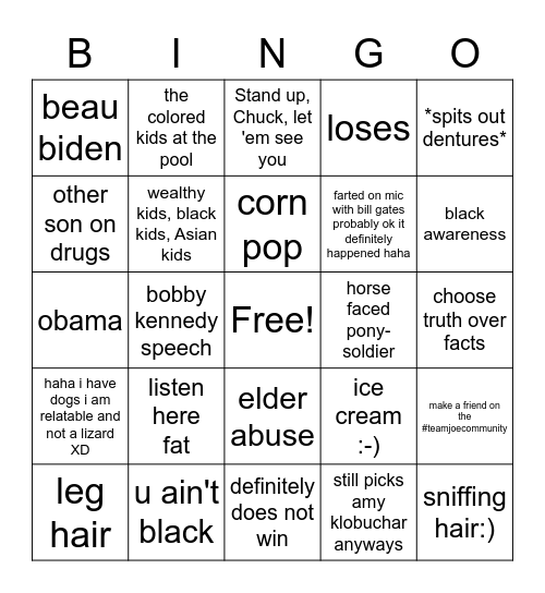 bingo with joe :-) Bingo Card