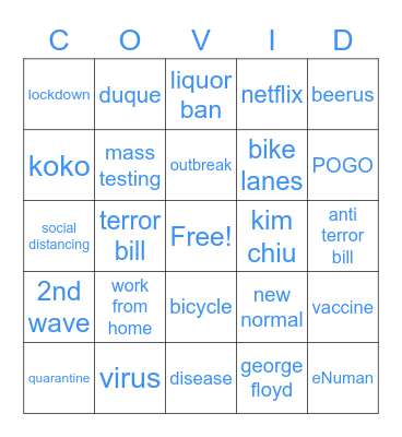 Activations Bingo Card