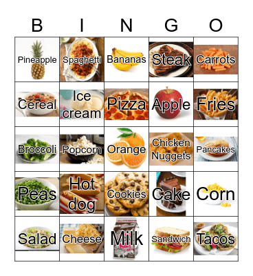 Food Bingo Card