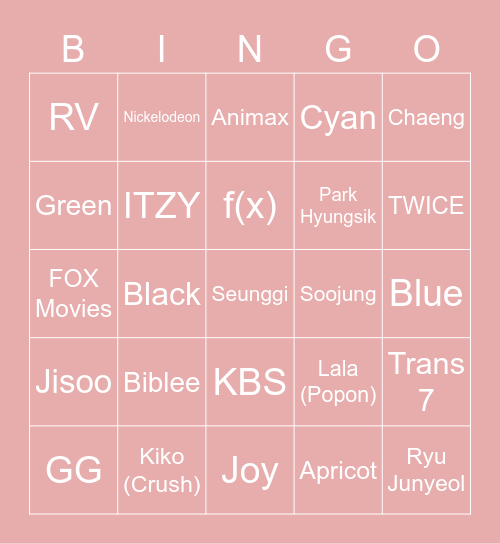 Luka ♡＾▽＾♡ Bingo Card