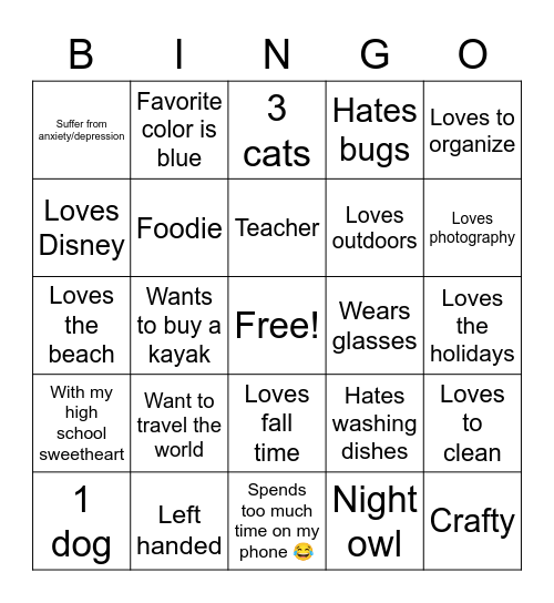 Brittney’s Bingo! Bingo Card