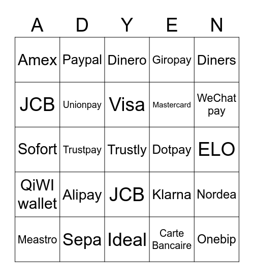 Billing Bingo Card