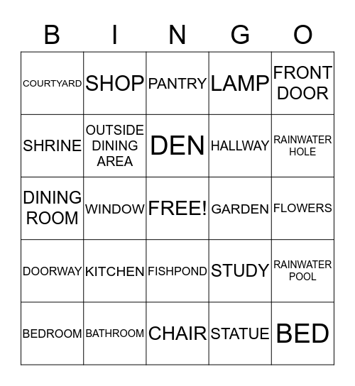 DOMUS Bingo Card