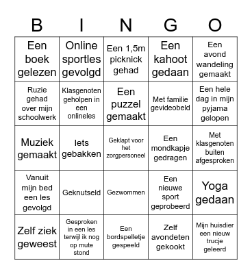 Back to school bingo! Bingo Card