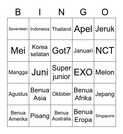 Bingo Card