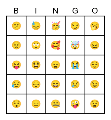 Emoji Bingo Card