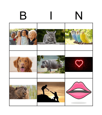 Animal Friends Bingo Card