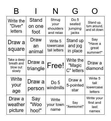 Ms. Lindsay's Bingo Game Bingo Card