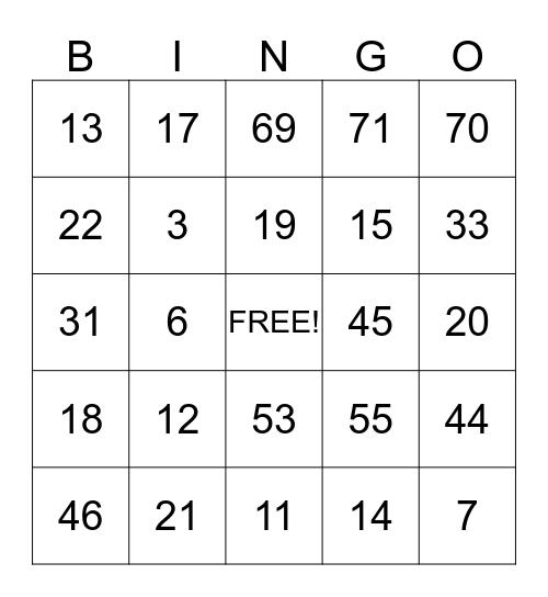 Walnut Grove Elementary Bingo Card