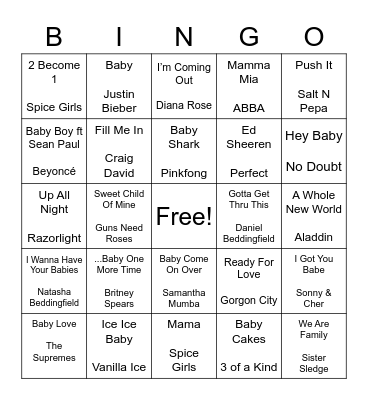 👶🏻 Baby O’Boyle 💙 Bingo Card