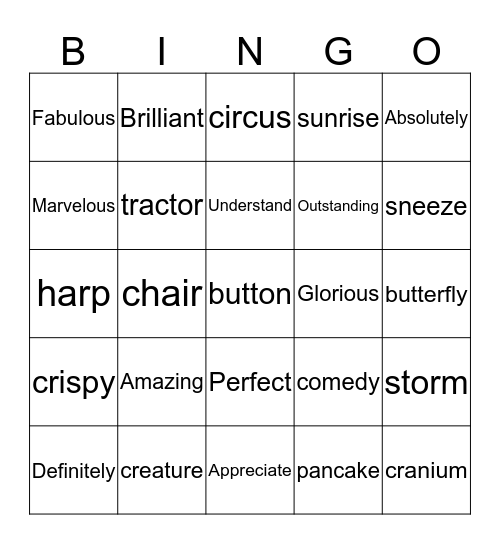 P.I. BINGO - Week 3 Bingo Card