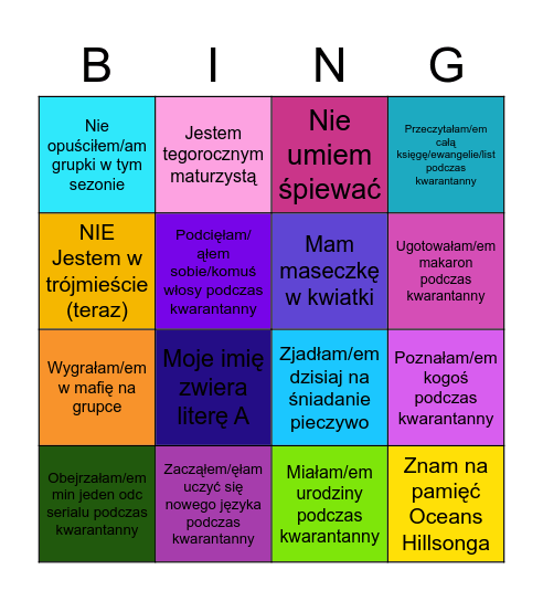 ECHO Bingo Card