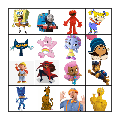 CHARACTERS 2 Bingo Card