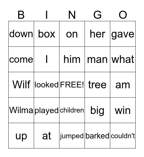 Oxford Reading Tree Level 3 Bingo Card