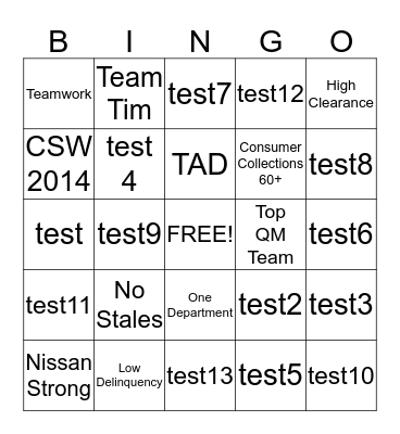 Battle Bingo Card