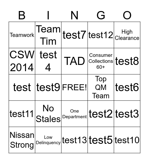 Battle Bingo Card