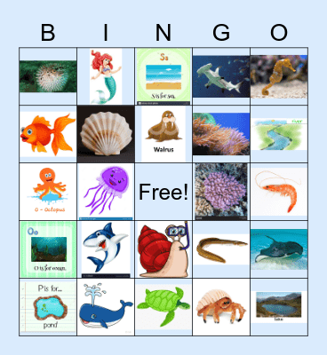 Under The Sea Bingo Card