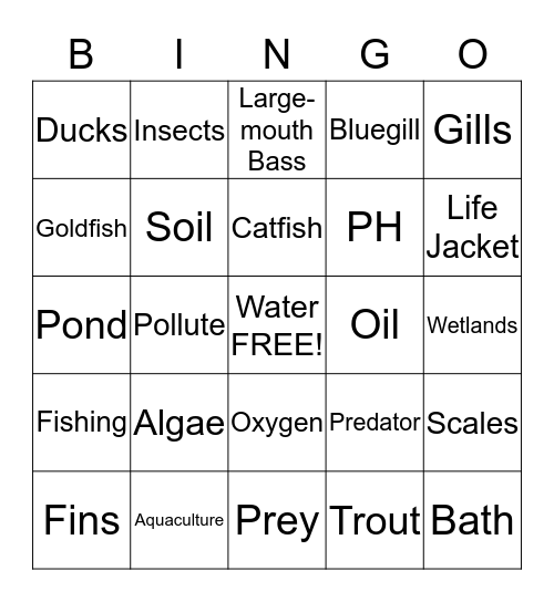 WILDLIFE Bingo Card