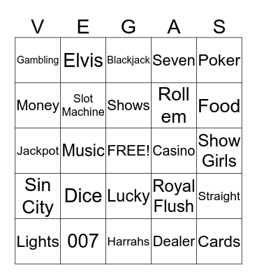 Viva Las Vegas Bingo Card
