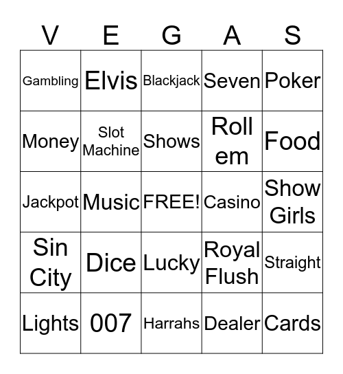 Viva Las Vegas Bingo Card