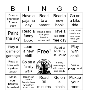 Redwood Falls Public Library Summer Reading Bingo Card