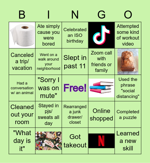 Quarantine Bingo Card