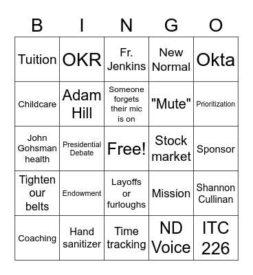 All Hands 6/3 Bingo Card