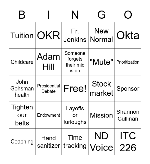 All Hands 6/3 Bingo Card
