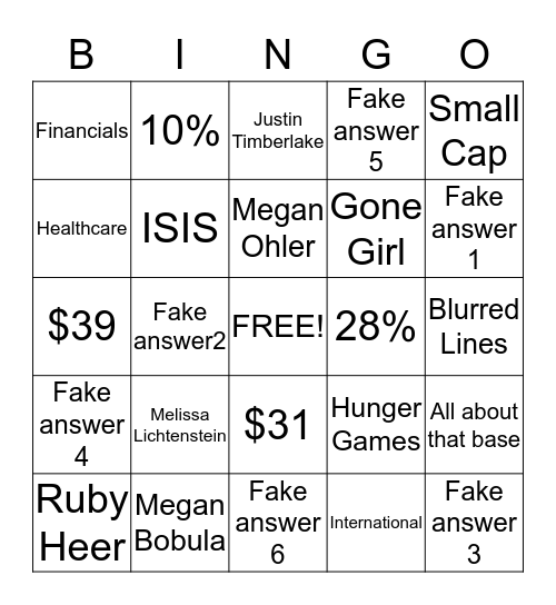2014 CSS Bingo Challange Bingo Card