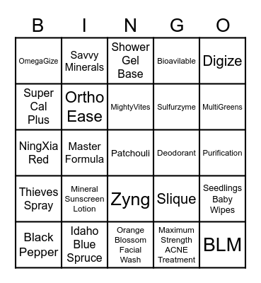 Health & Wellness Bingo Card