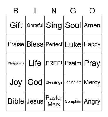 Sermon Bingo (Do only during the sermon) Bingo Card