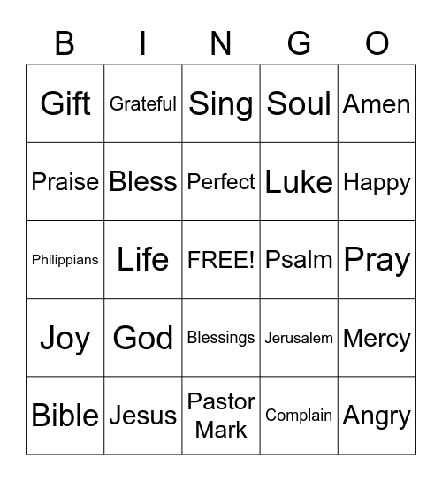 Sermon Bingo (Do only during the sermon) Bingo Card