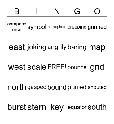 vocabulary Bingo Card