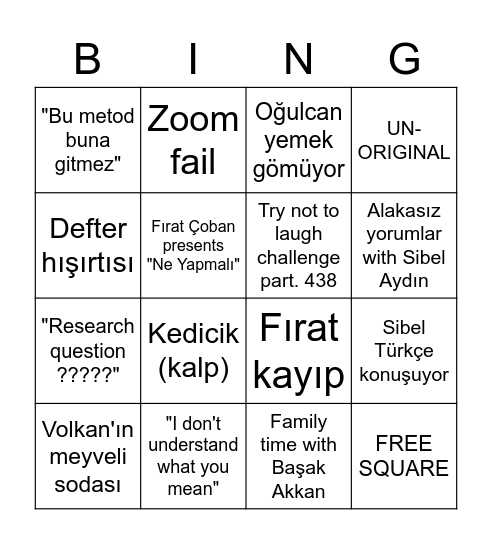 503 SURVIVAL MODE Bingo Card
