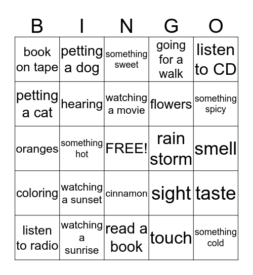 MINDFULNESS Bingo Card