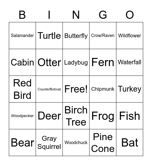 Great Smoky Mountains Bingo Card