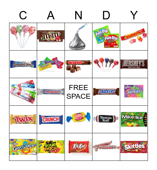 CANDY Bingo Card